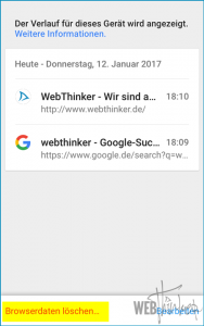Cache leeren Chrome iOS 2