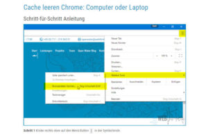Blogbeitrag Cache löschen von webthinker.de als Beispiel wie Bilder für Abwechslung sorgen